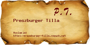 Preszburger Tilla névjegykártya